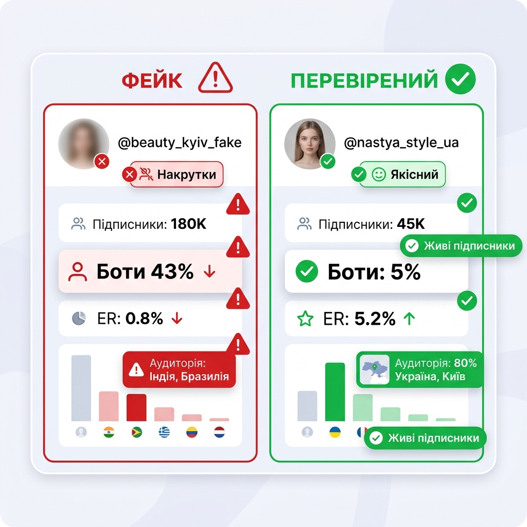 Порівняння фейкового та реального блогера з України